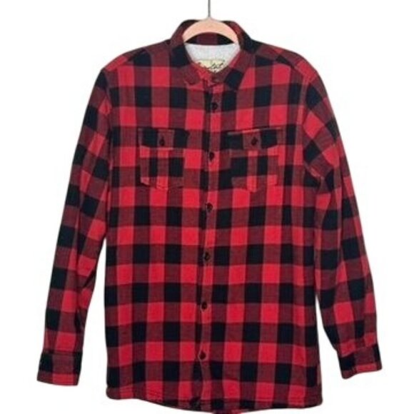 Coastal Mens L Buffalo Plaid Flannel Shirt Jacket Chore Bulky Rugged Camping - Picture 1 of 5